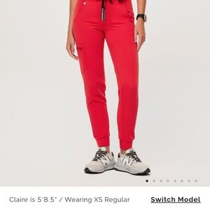 Figs Neon Red bottom